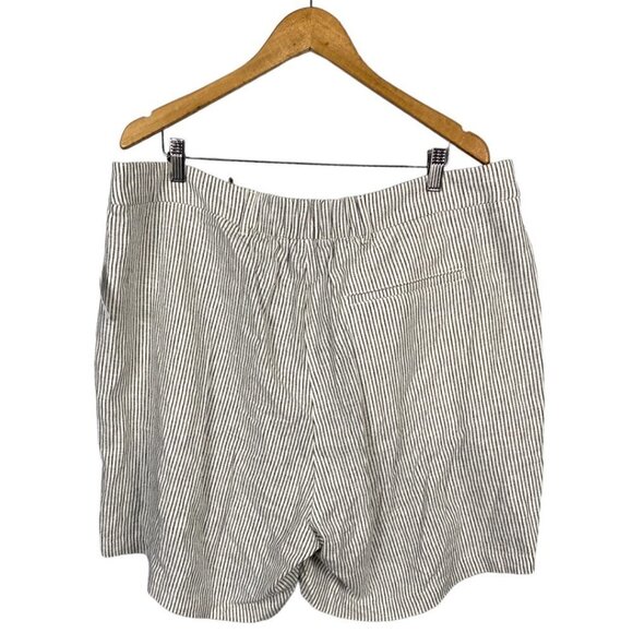 Old Navy Striped Trouser Shorts Linen Coastal Aesthetic Size XXL - Picture 3 of 6